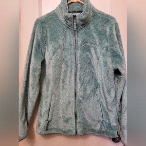Free Country Women's Green Zip Fur Fleece jacket Size L Large
